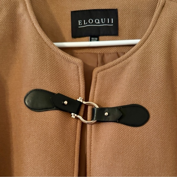 NWT ELOQUII Tan Wool Cape / Pancho Size 18/20 - Picture 2 of 3